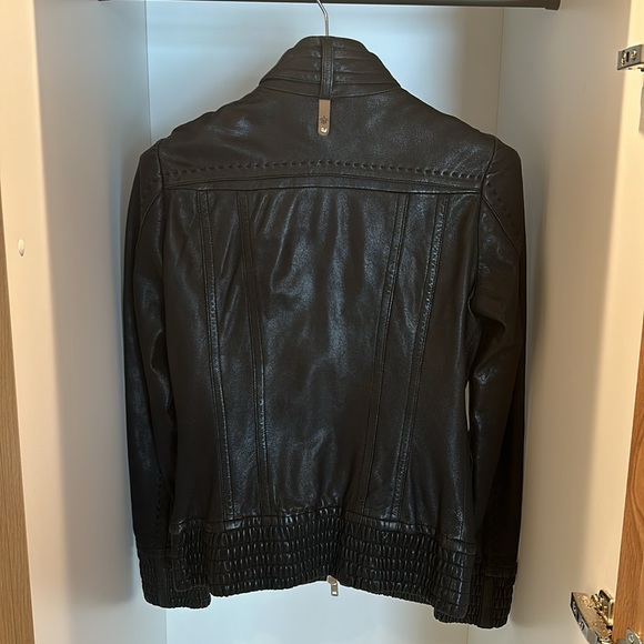 Mackage, black long sleeve leather jacket, small. - Picture 2 of 4